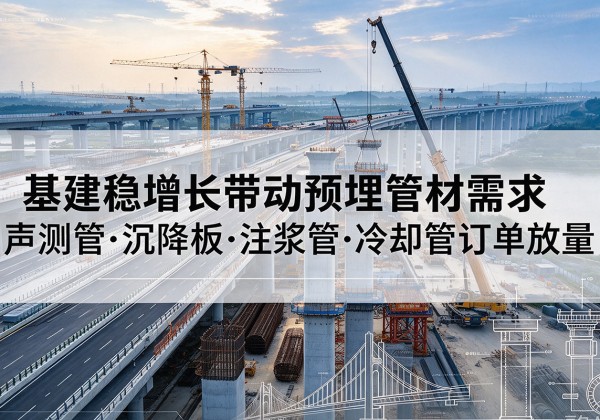 卧龙基建稳增长带动预埋监测管材需求，声测管、沉降板、注浆管订单持续放量